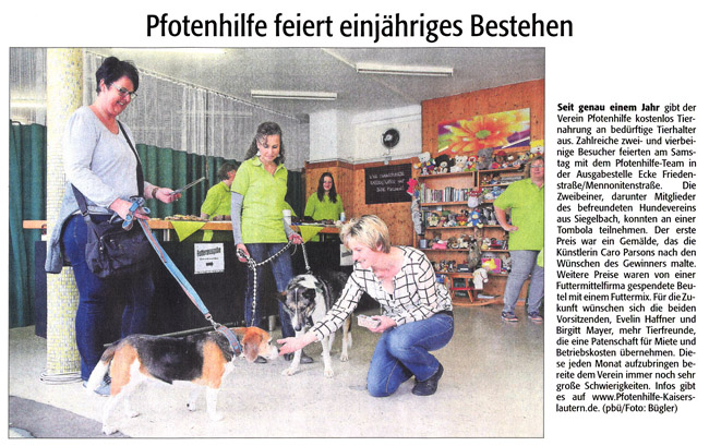 Artikel Rheinpfalz, 25.04.2015